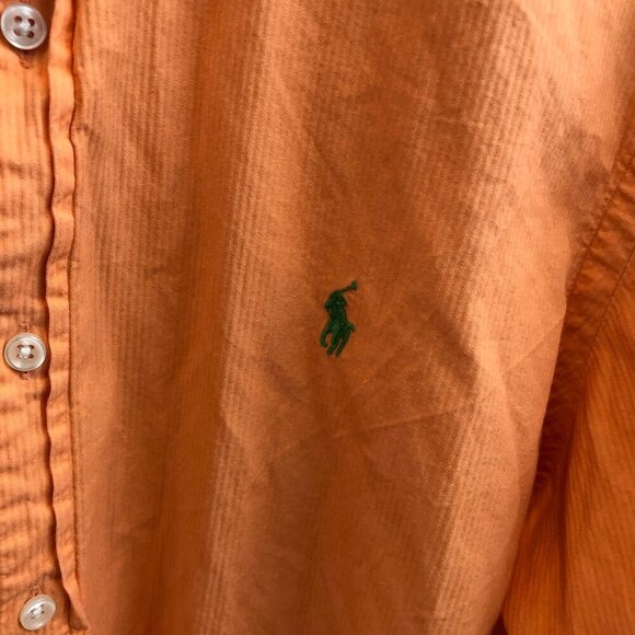 Ralph Lauren Custom Men's Polo Fit button up shirt, Size Large, Color Orange - Picture 4 of 11